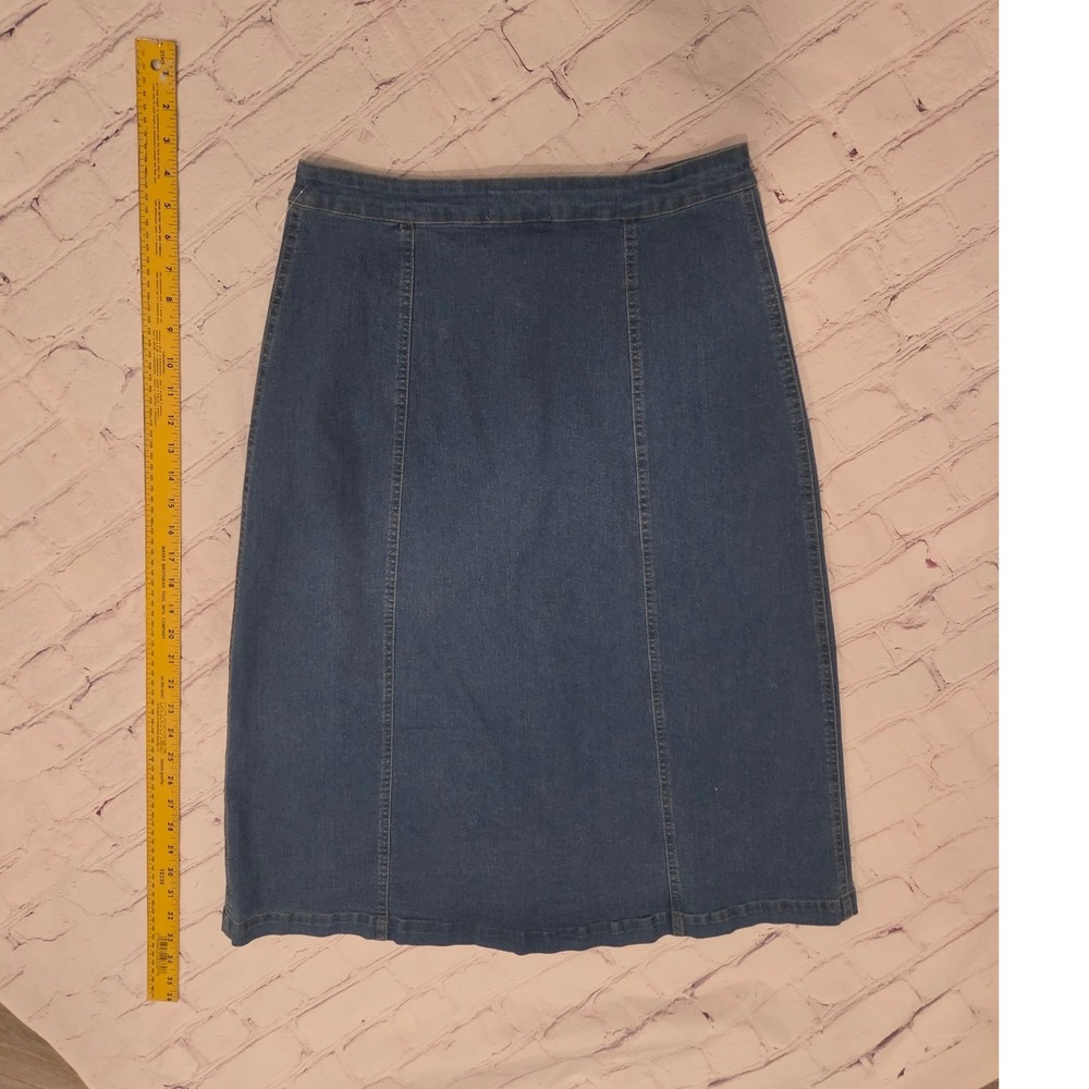 Denim by Ellison Womens Medium Wash A-Line Midi Skirt Blue Size Large